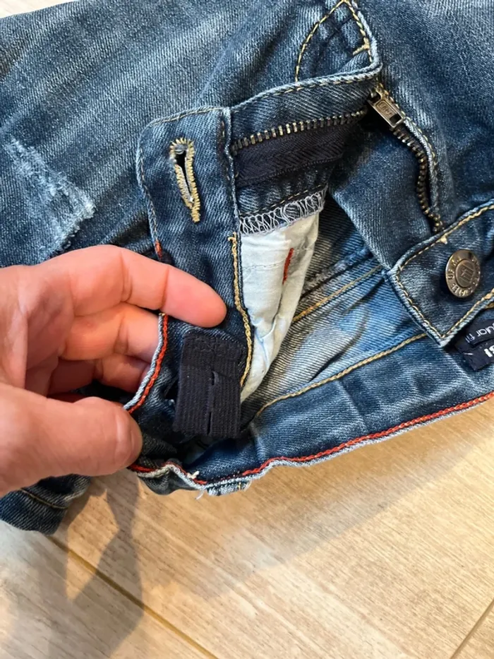 Bermuda Jean, style usé taille réglable - photo numéro 5