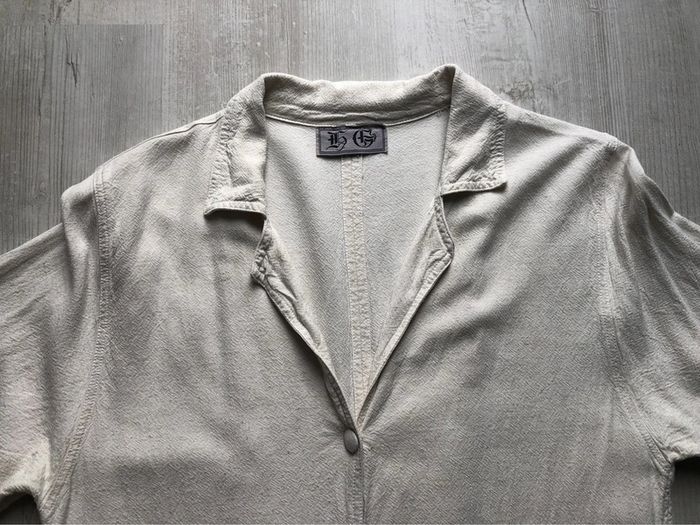 AN45- Veste ou robe longue (lin et coton) T2- 40/42 - photo numéro 5