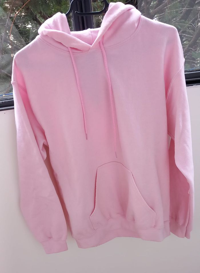 Sweat à capuche rose pâle S