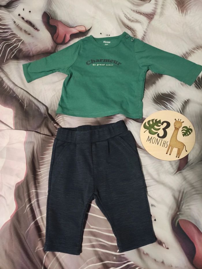 Ensemble t-shirt Charmeur et pantalon 3 mois