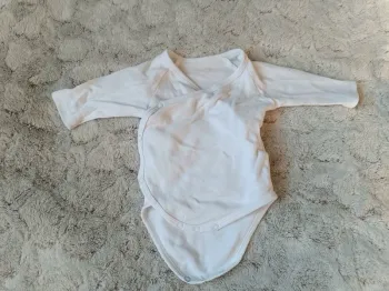Body croisé manches longues blancs bébé fille garçon 1 mois