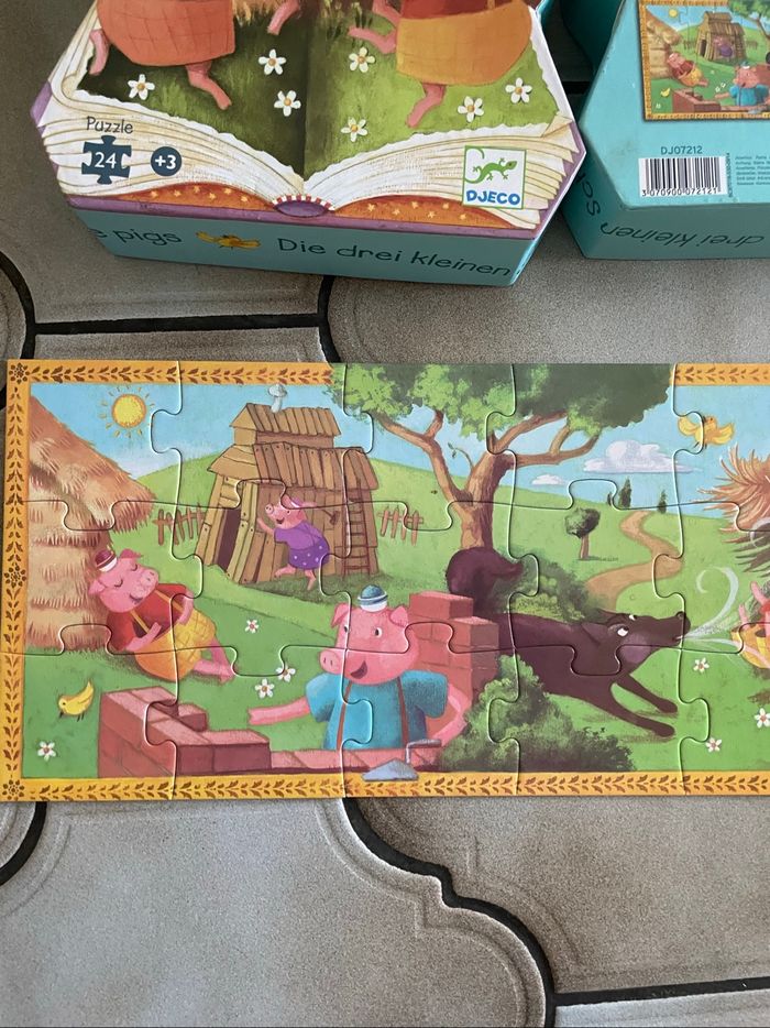Puzzle 24 pièces les trois petits cochons - Djeco - photo numéro 5