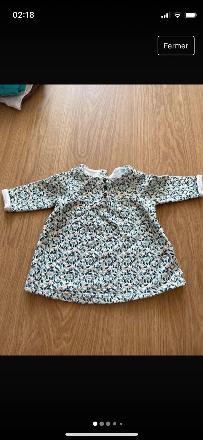 Ensemble fille robe+ gilet tout doux