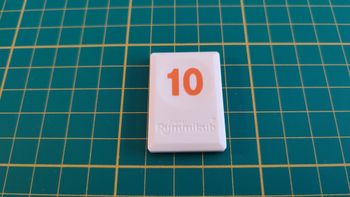 Tuile chiffre 10 dix orange pièce détachée L'original Rummikub chiffres M&M Ventures 2014 #E31