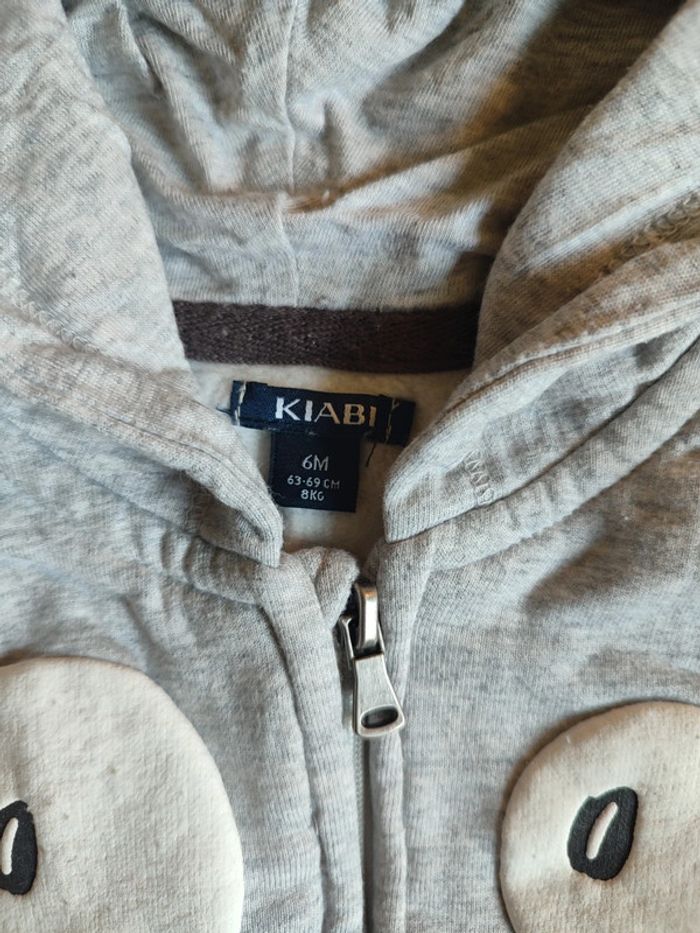 Lot ensemble pantalon + t-shirt manches longues + sweat zippé à capuche en 6M - photo numéro 6