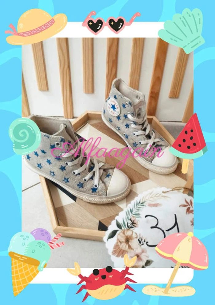 Baskets converse all star argentées 31