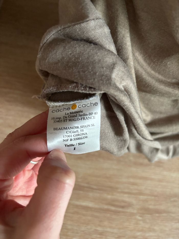 Haut manche courte marron cache cache taille S - photo numéro 6