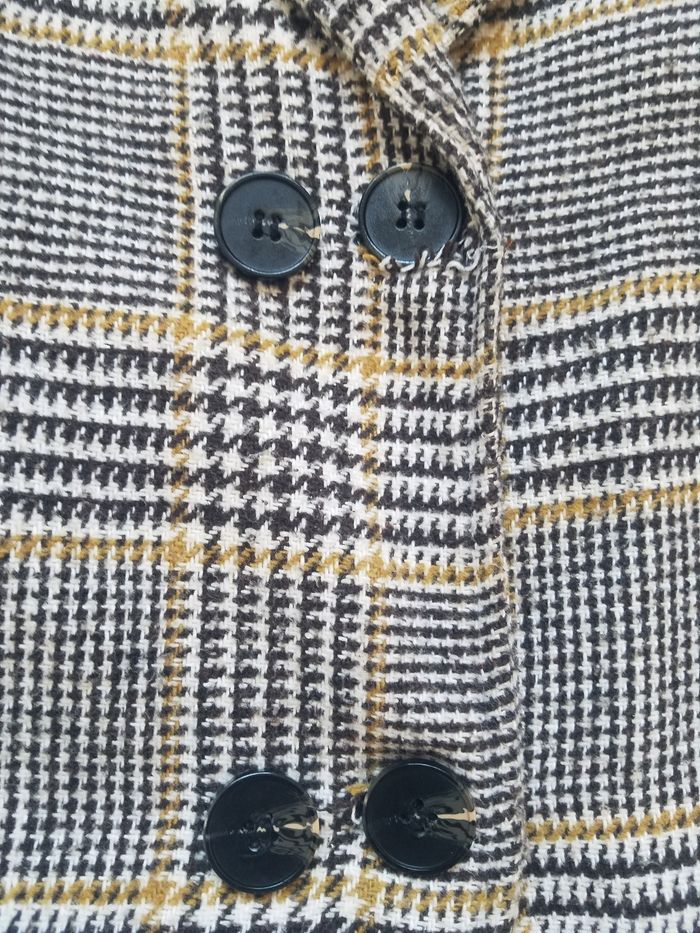 Manteau veste fille à carreaux 5/6 ans tbe - photo numéro 3
