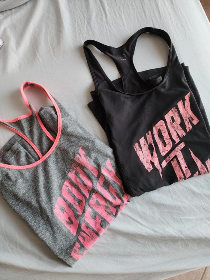 Lot débardeur long de sport Decathlon - photo numéro 2