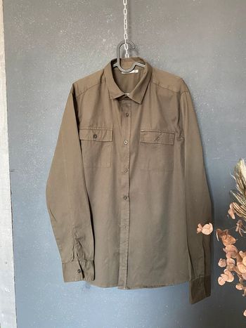 Chemise en coton kaki