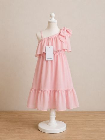 Robe fille élégante légere confortable été festive rose