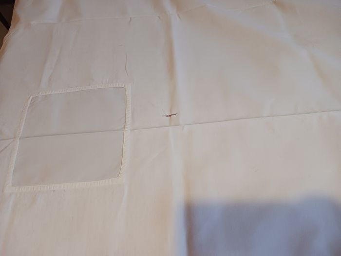 drap plat rapiécé bordure ajourée belle qualité 2 pers vintage - photo numéro 2