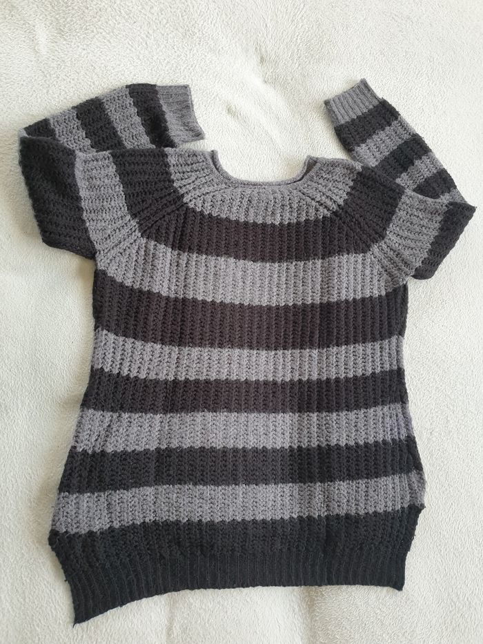 Pull femme M noir et gris - photo numéro 6