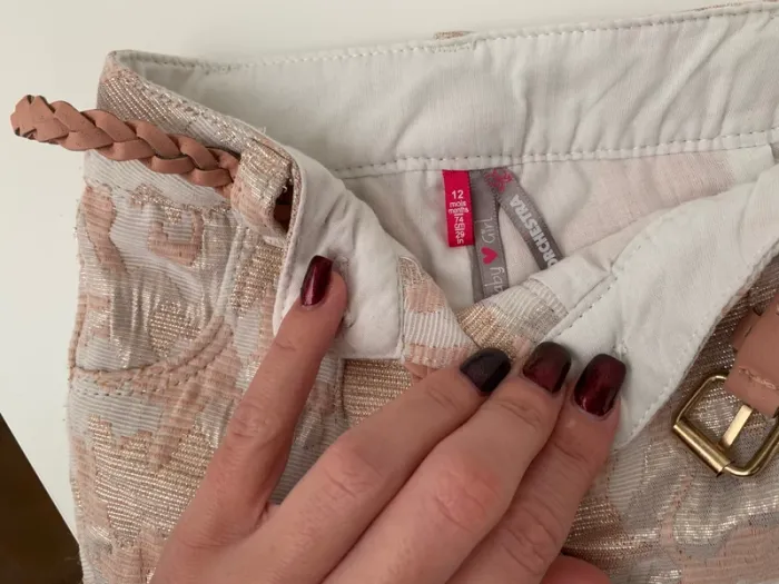 Short imprimé rose et argenté/ cuivré 12m - photo numéro 2