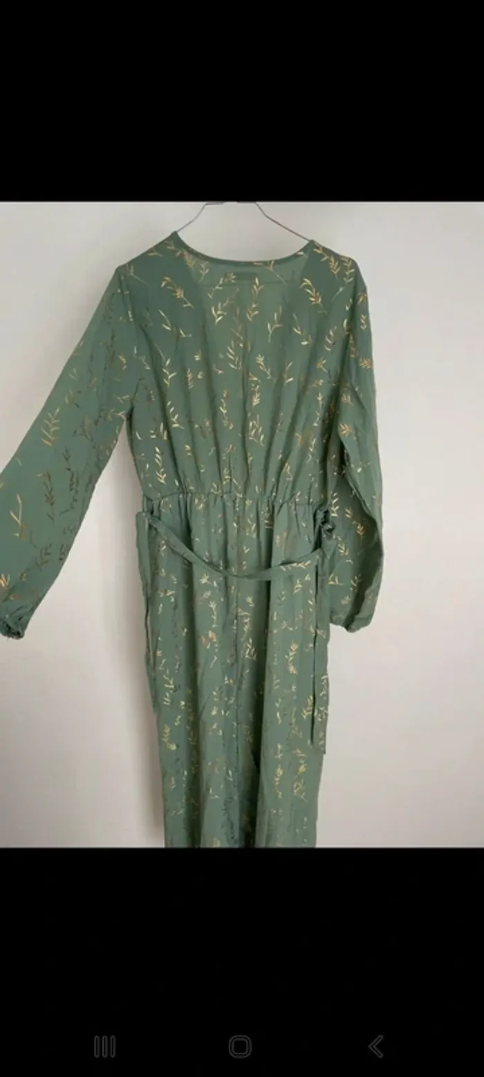 Robe verte imprimé dorée M/L - photo numéro 3