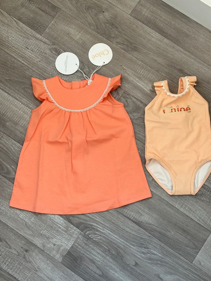 Robe et maillot de bain bébé fille 6 mois Chloé