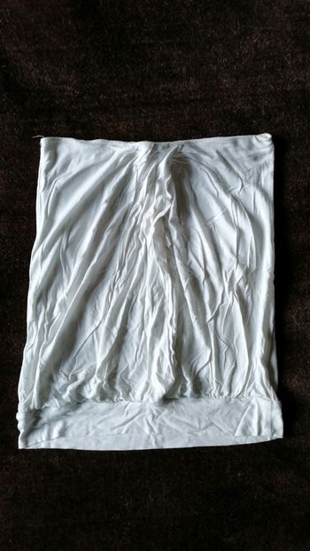 Top blanc sans bretelles camaïeu T1