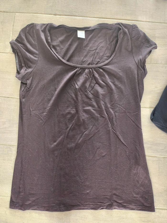 Lot 4 tee-shirts possible a l'unité en bon état taille L camaïeu woman code in extenso - photo numéro 2