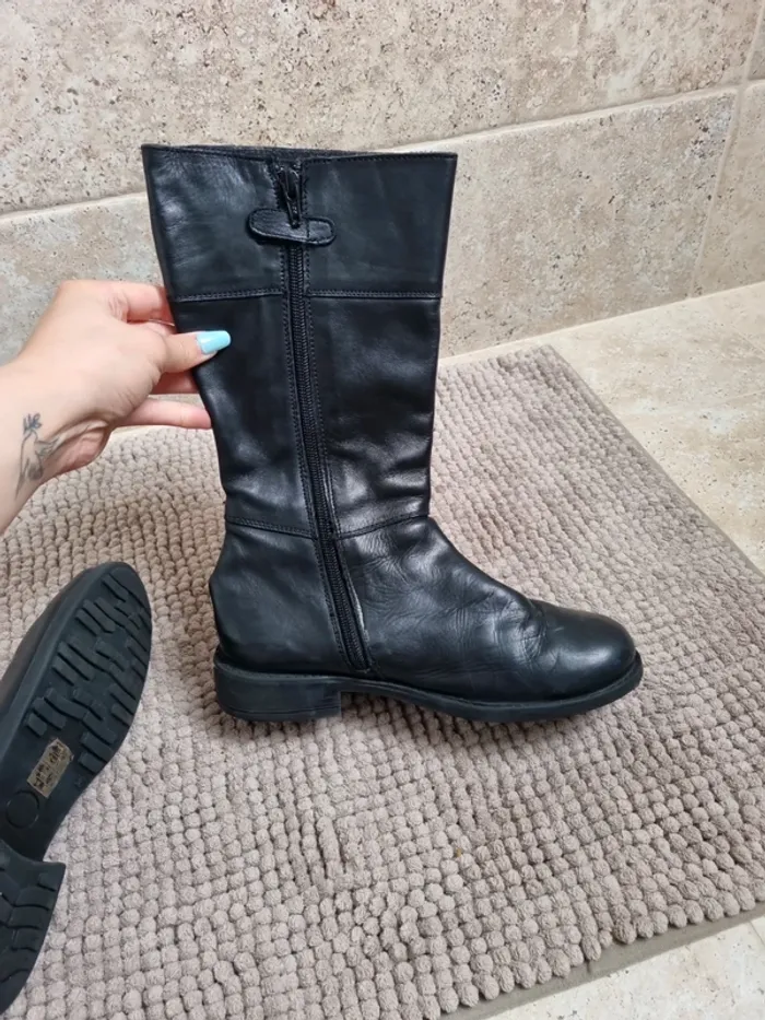 bottes noires mi haute en cuir du pareil au meme - photo numéro 9