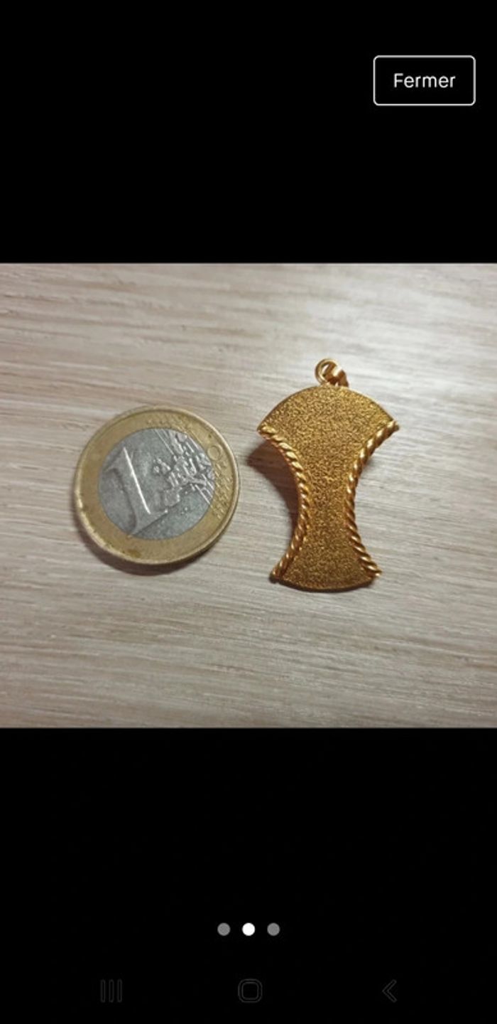 Magnifique pendentif ancien plaqué or vintage - photo numéro 2