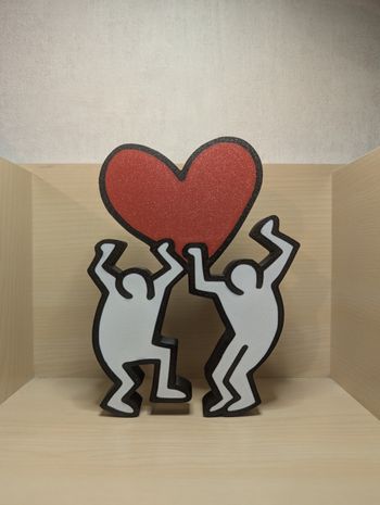 Statuette fanart Keith Haring love coeur 