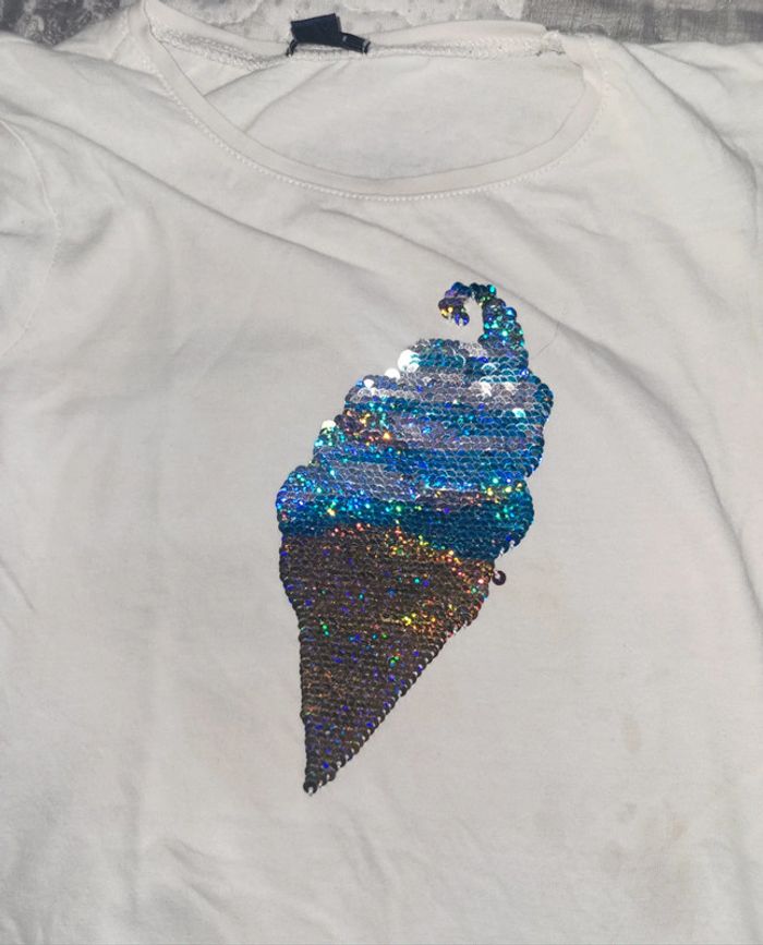 Tee shirt glace sequins 4 ans - photo numéro 2