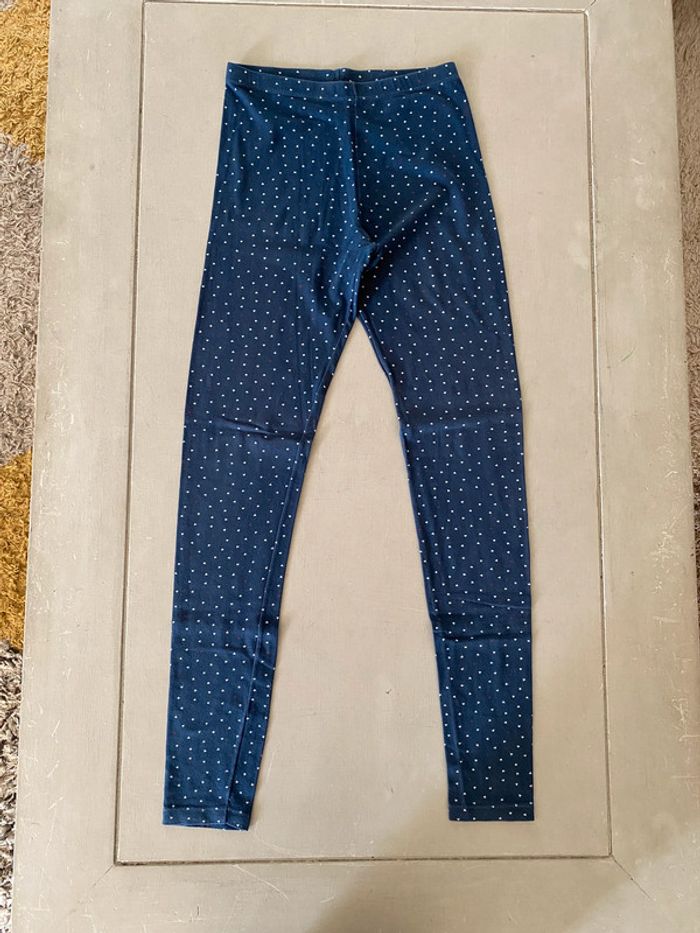 Leggings marine à cœurs Petit Bateau 12 ans