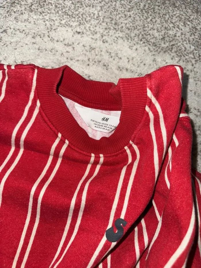 Pull taille 110-116 rouge blanc - photo numéro 4