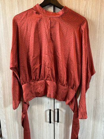 Blouse crop top manches longues