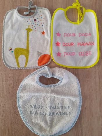 Lot de 3 bavoirs