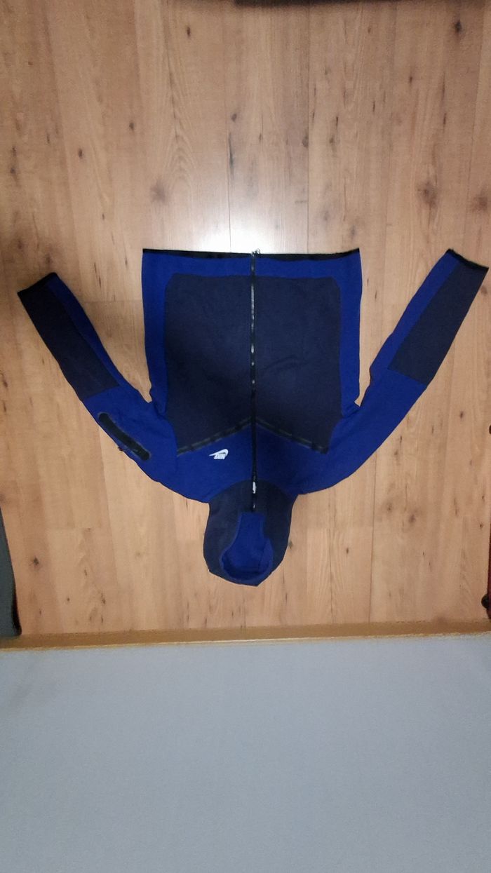 Pull à zip nike tech bleu taille L - photo numéro 2