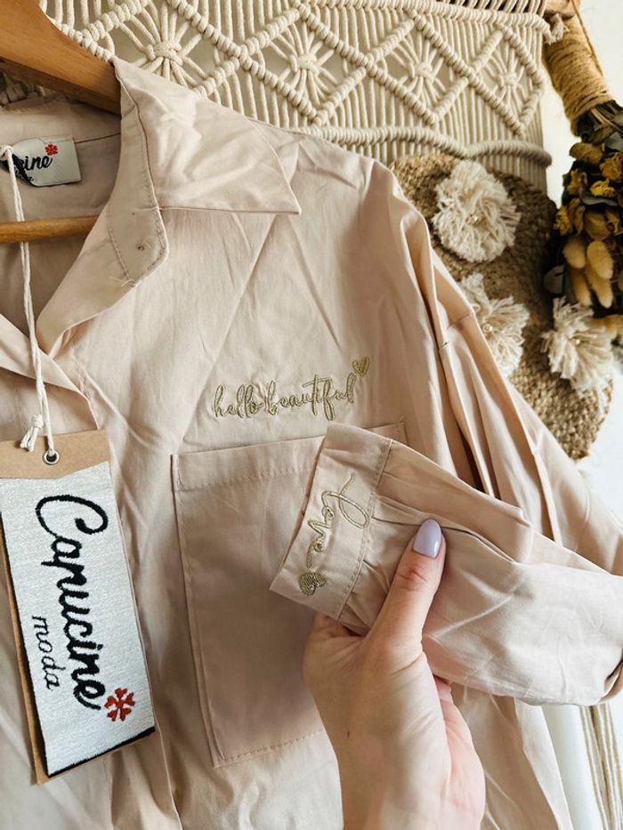 Chemise beige oversize NEUVE - photo numéro 2