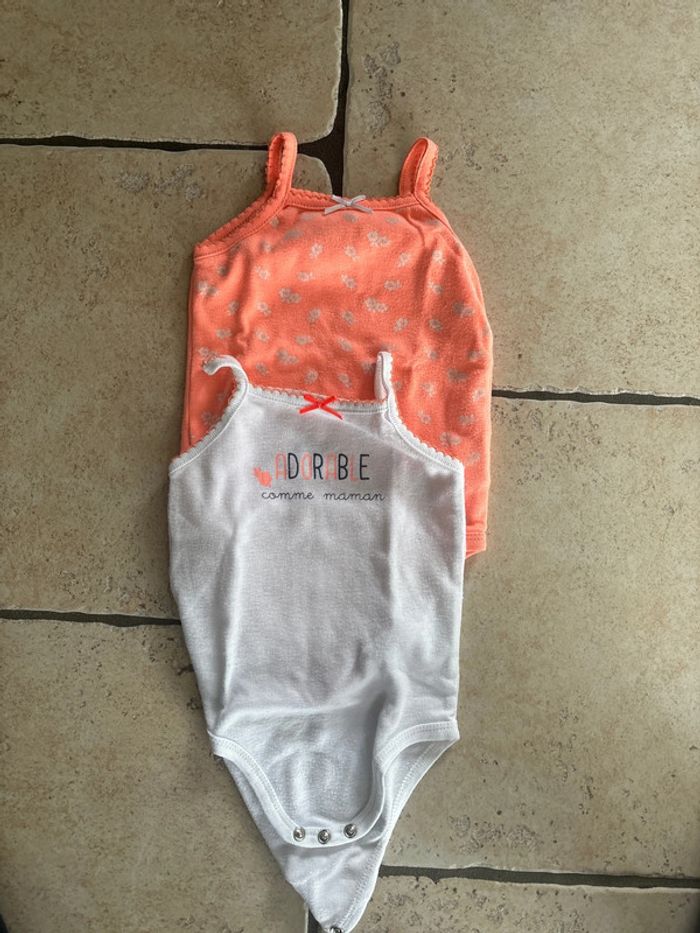 Lot de 2 bodies bretelles fille