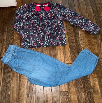 Sweat sergent major et jeans okaidi 7 ans