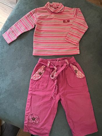 Ensemble fille 12 mois pantalon et tee shirt col roulé