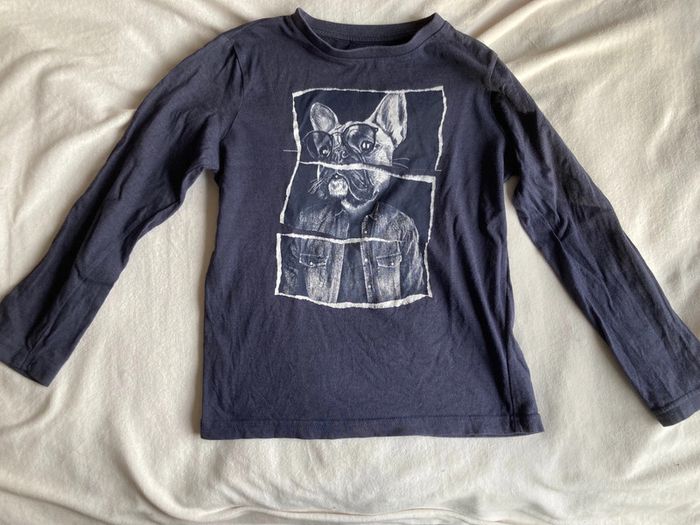 Tee-shirt manches longues kiabi 8 ans chien