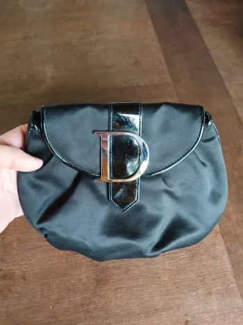 Trousse de toilette/ pochette en satin Christian Dior neuf noir authentique