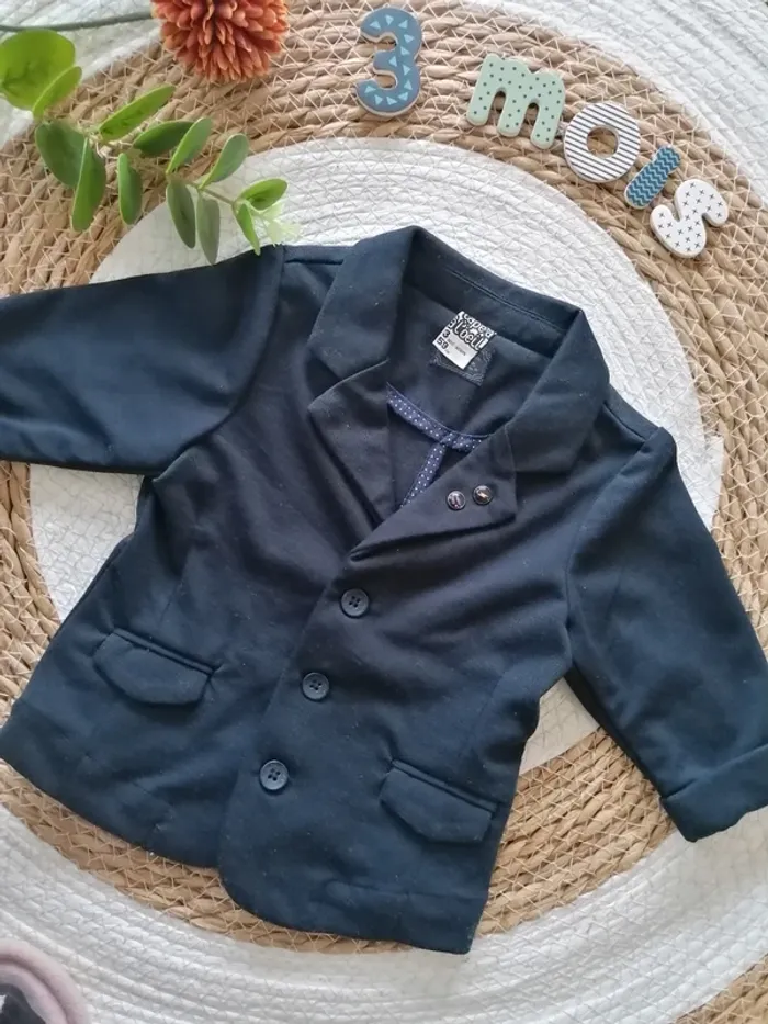 Veste habillée bleu marine - Tape à l'oeil - 3 mois - photo numéro 2