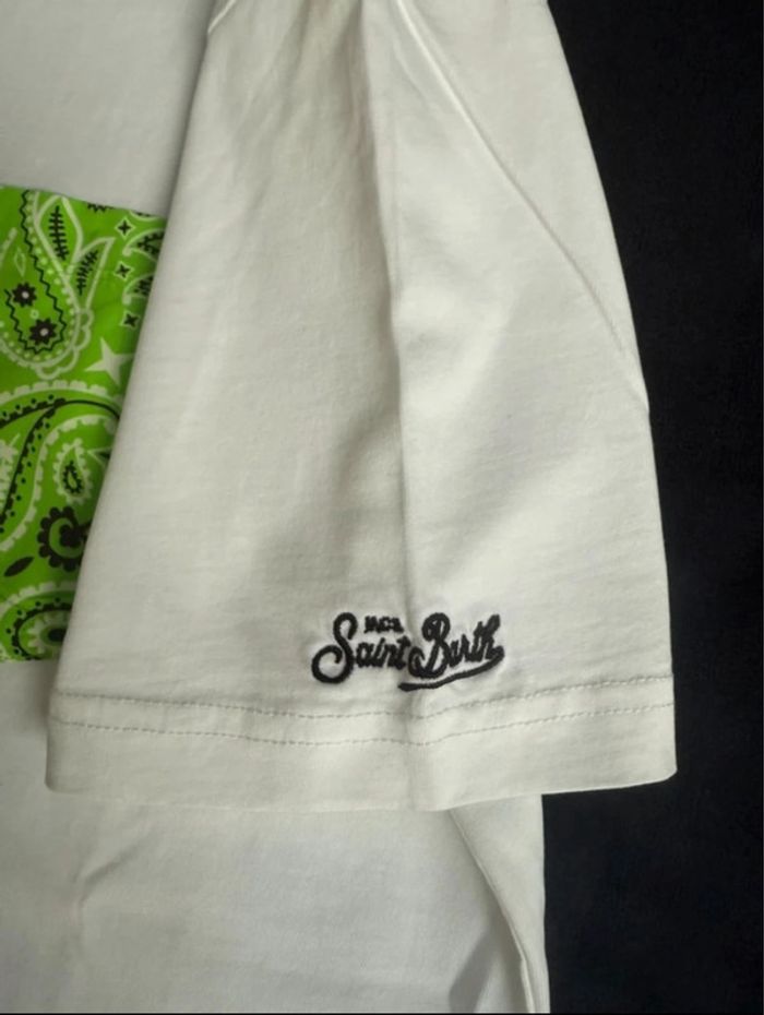 MC2 Saint Barth - Tee shirt "Bandanna Round 75 " Blanc vert, taille L - photo numéro 3