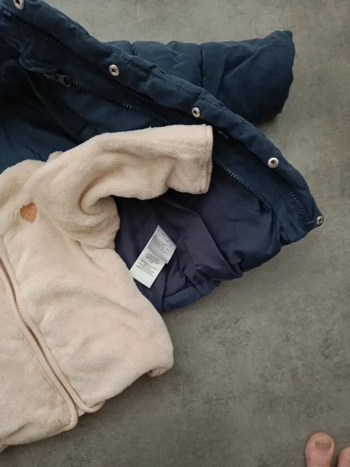Manteau doublé bleu tout doux Verbaudet 86cm - photo numéro 4