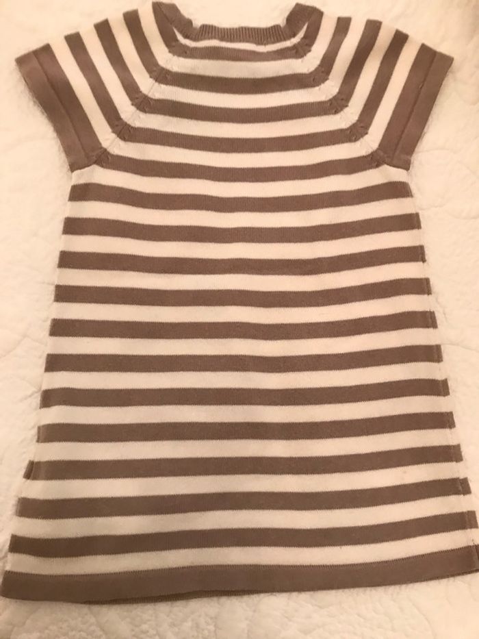 Robe à rayures crème et taupe 12 Mois - photo numéro 5