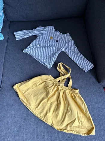 Ensemble salopette et t-shirt manches longues bebe fille, obaïbi, 18-23 mois