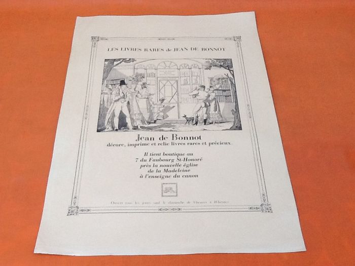Affiche XXème Jean de Bonnot décore, imprime et relie livres rares et précieux - photo numéro 6