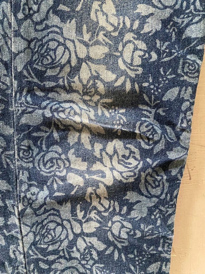 Jeans Girl Tribu bleu avec fleurs taille 34 - photo numéro 8
