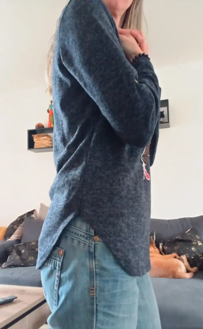 Pull femme bleu T.M - photo numéro 4