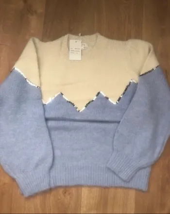 Pull violet strass laine