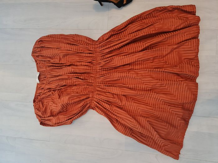 Robe classe couleur rouille Mango Taille 34 - photo numéro 4