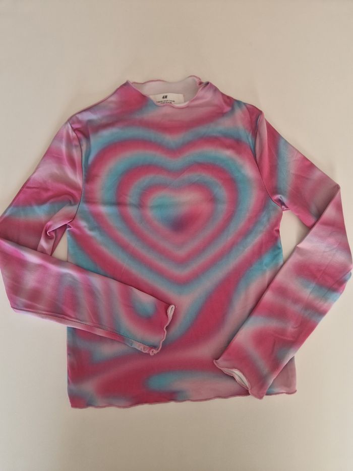 T-shirt manches longues fille 8/10 ans H&M cœur