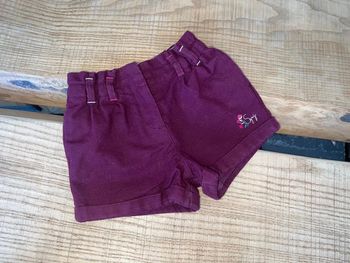 Short prune violet sergent major taille 5 ans Liberty fleurs fille