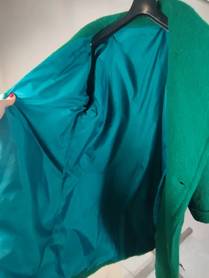 Manteau vert en laine - T42 estimée - Pièce rare sur mesure A836 - photo numéro 12